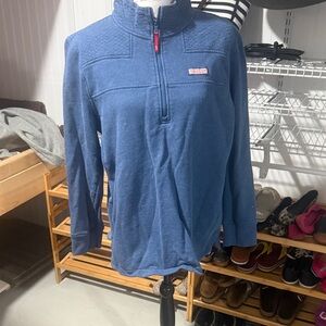 Vineyard Vines Blue Quarter-Zip Fleece Pullover